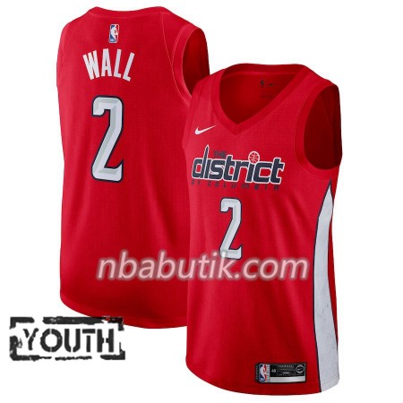 NBA Børn Trøje Washington Wizards John Wall 2 2018-19 Nike Rød Swingman